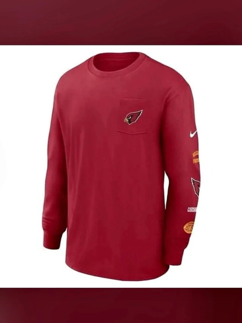 Nike Arizona Cardinals Long Sleeve Pocket T-Shirt Red